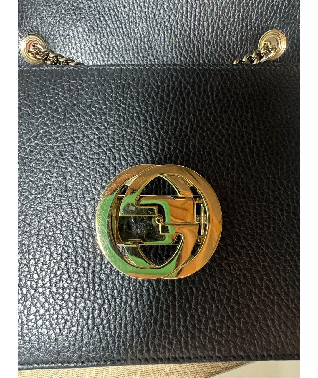 GUCCI Черная кожаная сумка через плечо, фото 5