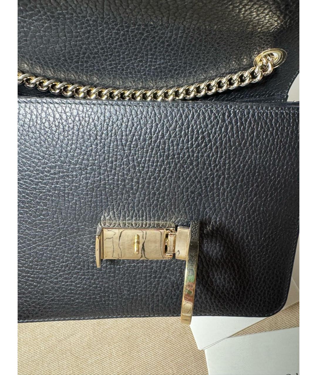 GUCCI Черная кожаная сумка через плечо, фото 6