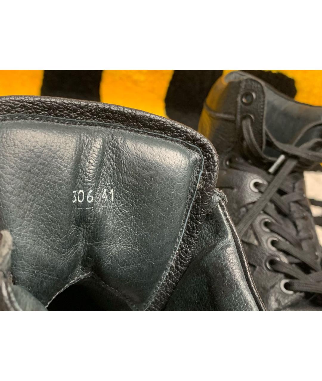 ICEBERG Черные кожаные высокие кроссовки / кеды, фото 7