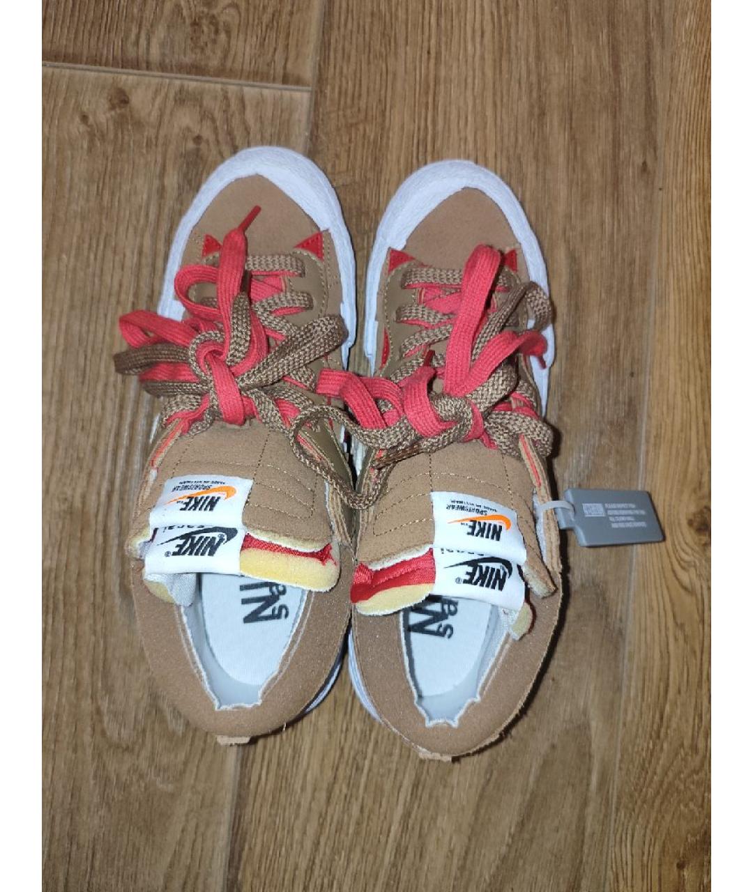 NIKE Коричневые кожаные кроссовки, фото 3