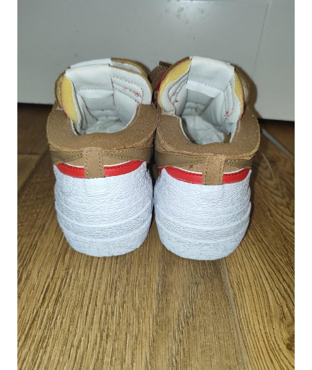 NIKE Коричневые кожаные кроссовки, фото 4