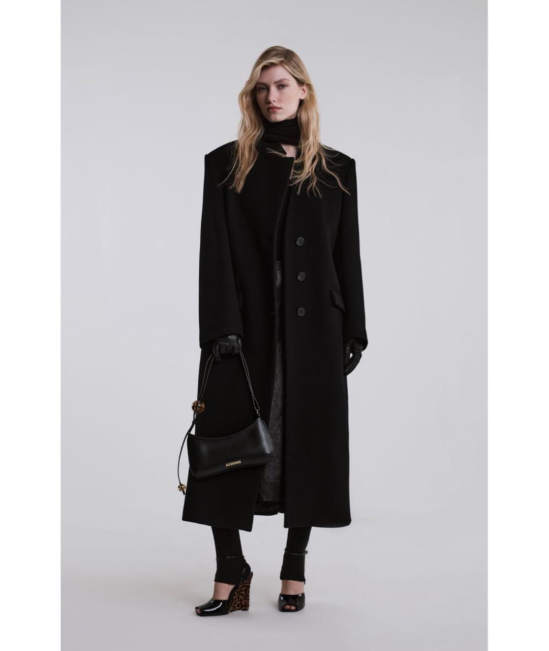 JACQUEMUS Черная кожаная сумка через плечо, фото 8