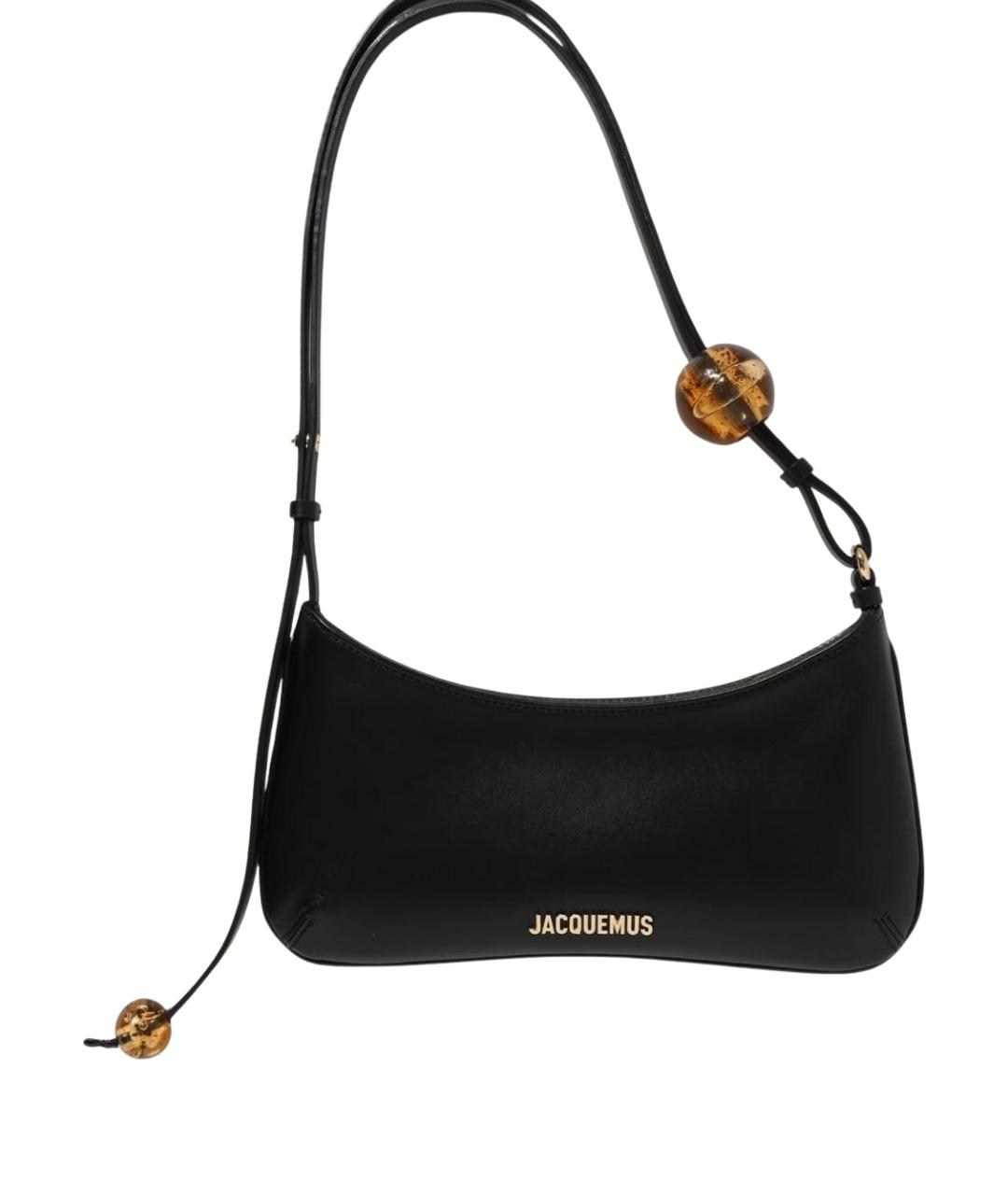 JACQUEMUS Черная кожаная сумка через плечо, фото 1