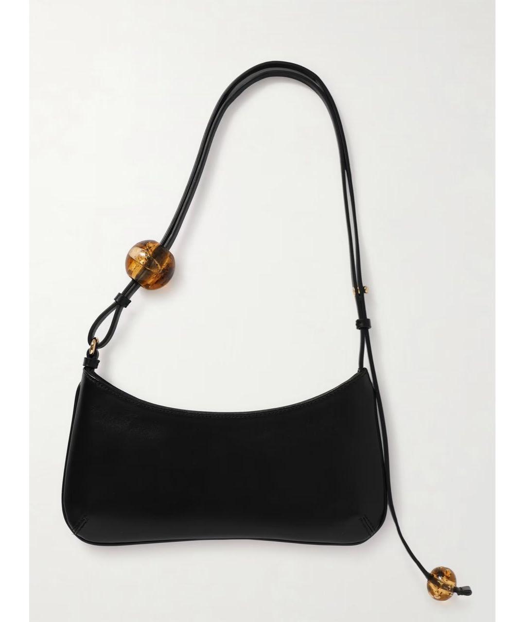 JACQUEMUS Черная кожаная сумка через плечо, фото 3