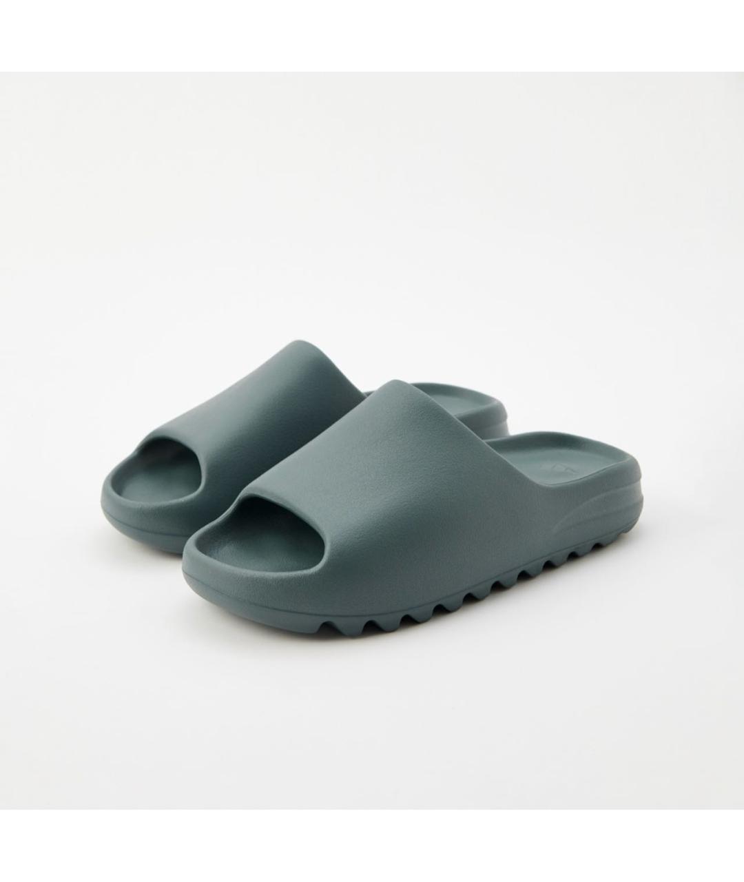 ADIDAS YEEZY Антрацитовые резиновые шлепанцы, фото 3