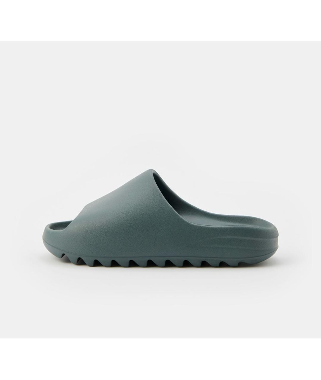 ADIDAS YEEZY Антрацитовые резиновые шлепанцы, фото 8