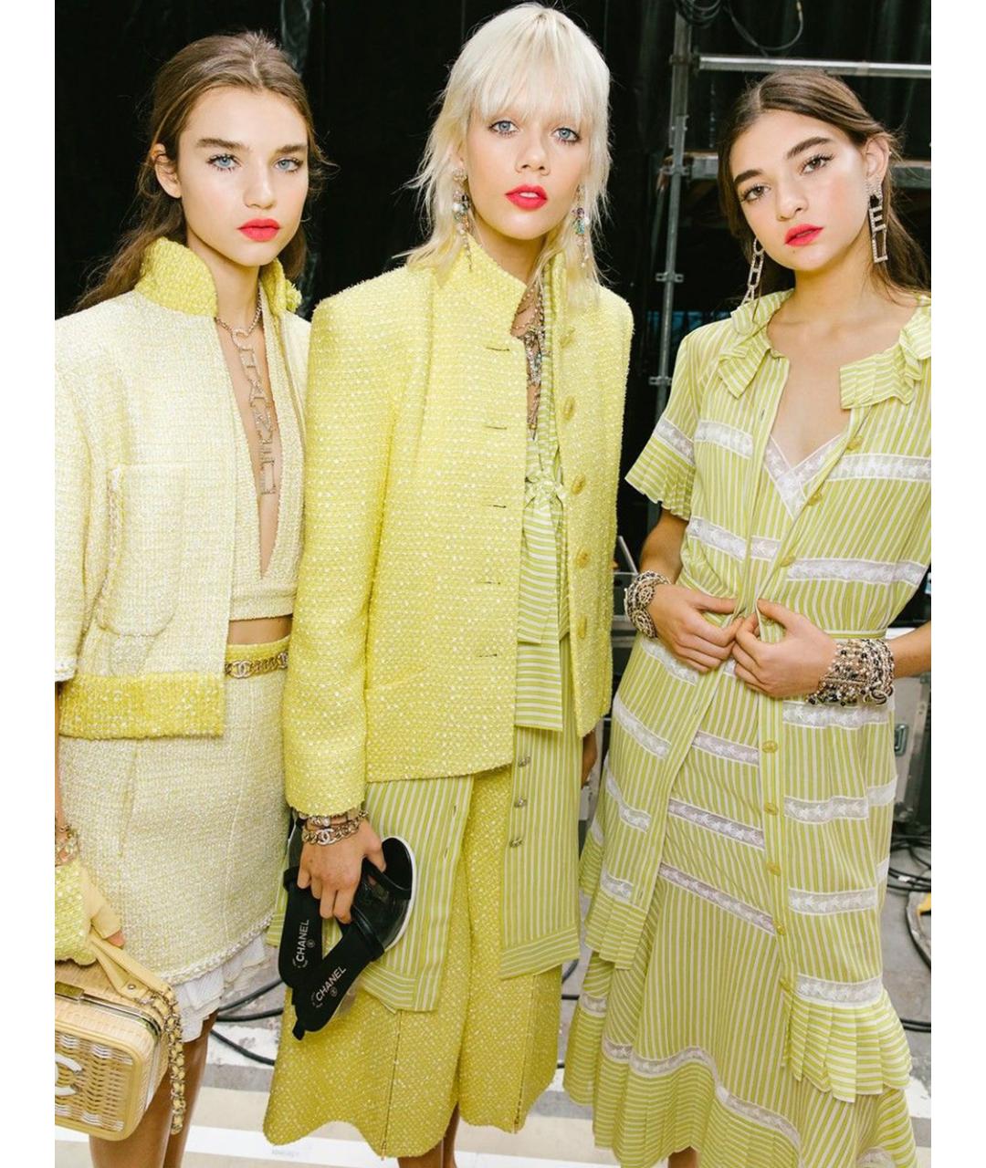 CHANEL Желтый твидовый жакет/пиджак, фото 4