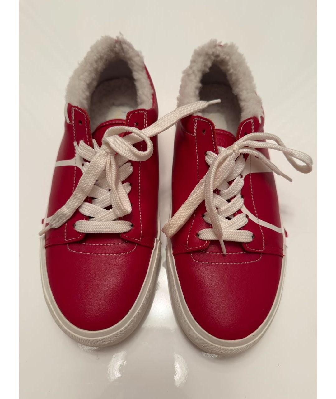 VALENTINO Красные кожаные кеды, фото 2
