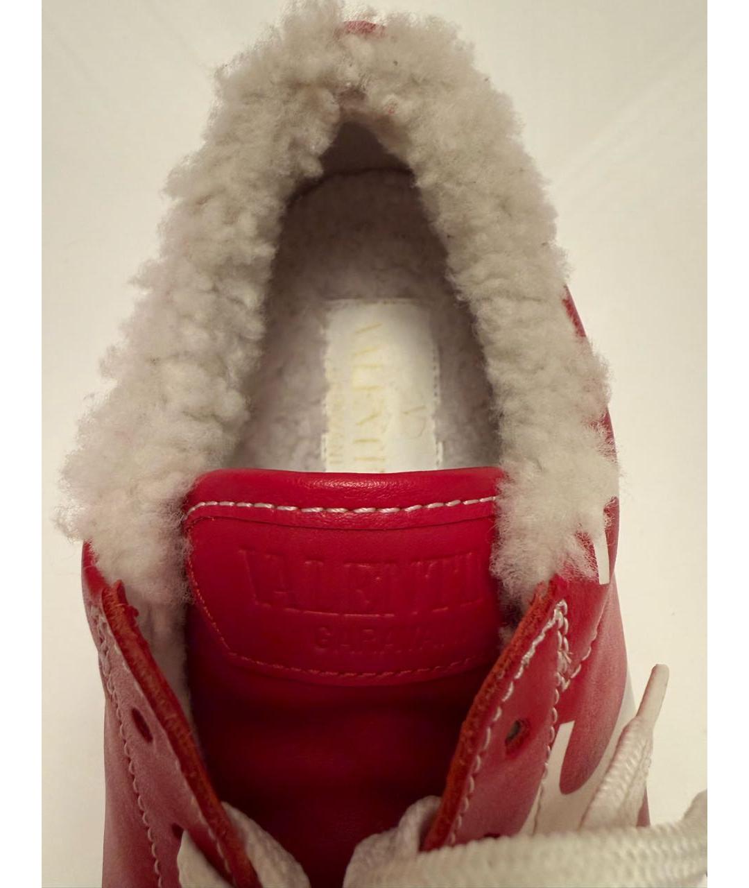 VALENTINO Красные кожаные кеды, фото 6