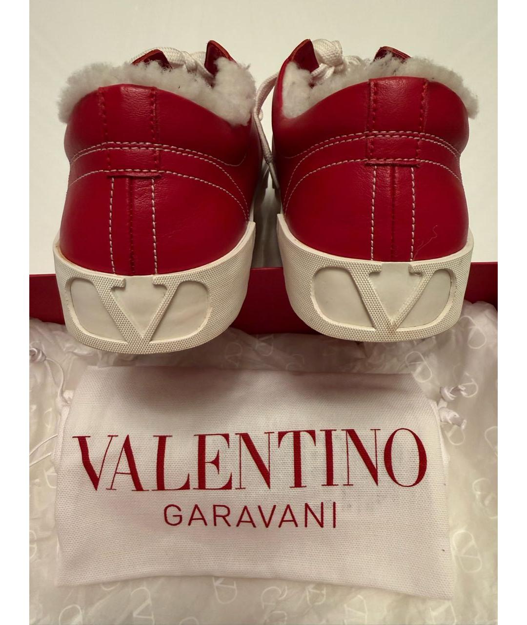 VALENTINO Красные кожаные кеды, фото 4