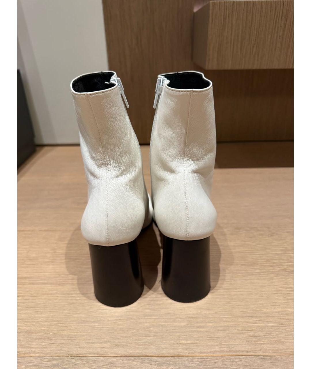 CELINE Белые кожаные ботильоны, фото 4