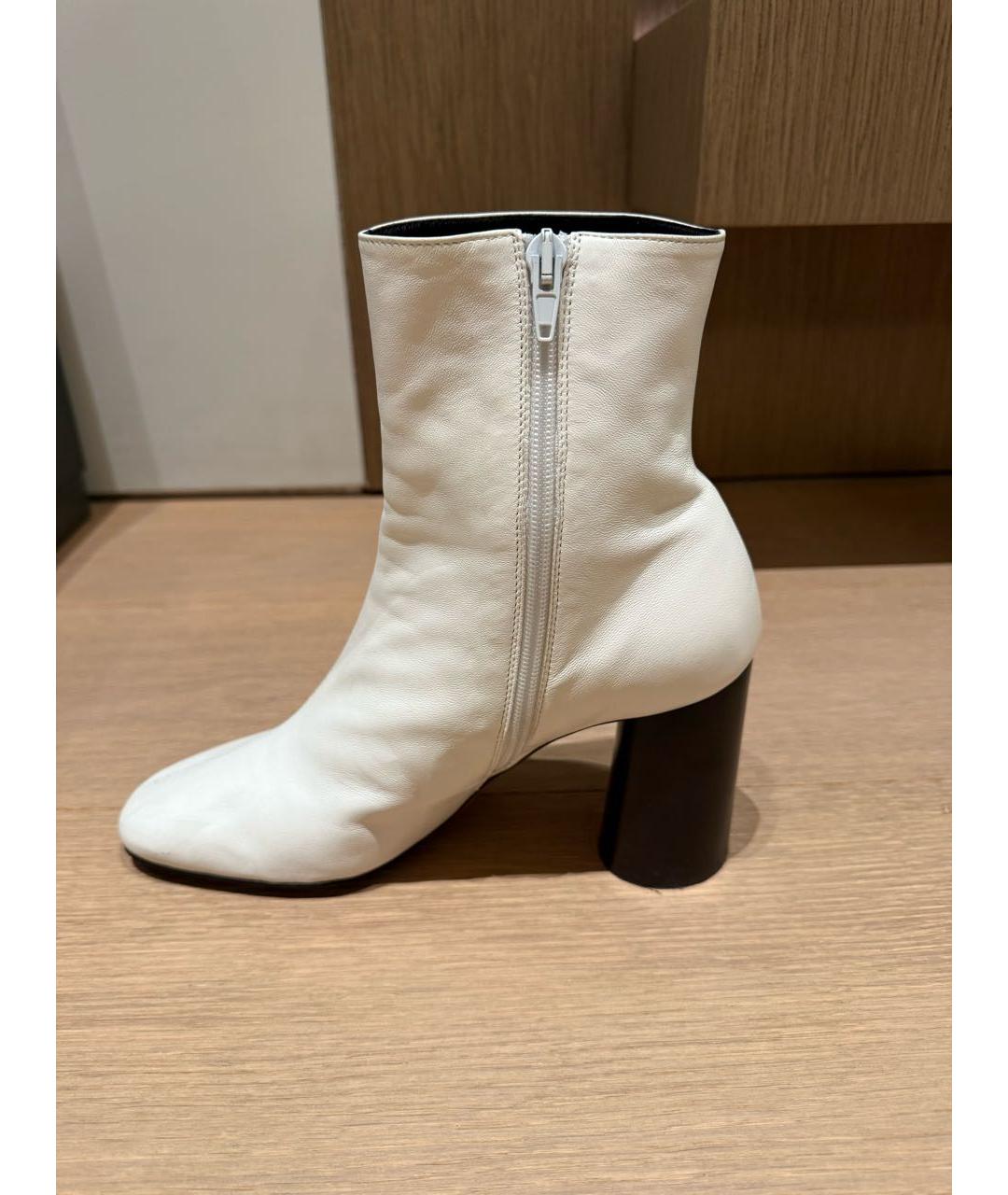 CELINE Белые кожаные ботильоны, фото 5