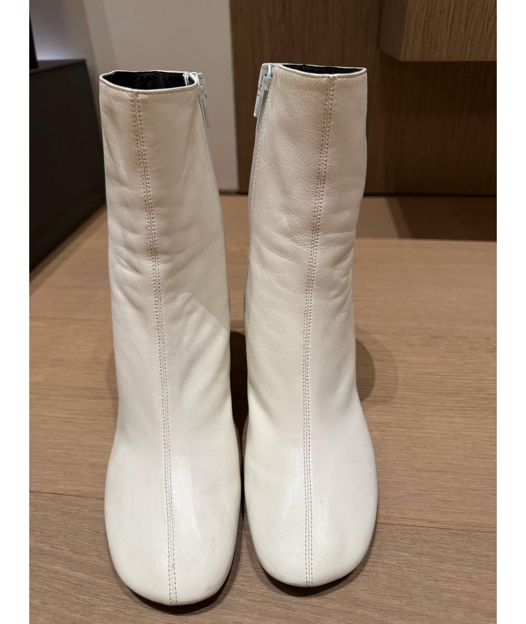 CELINE Белые кожаные ботильоны, фото 2