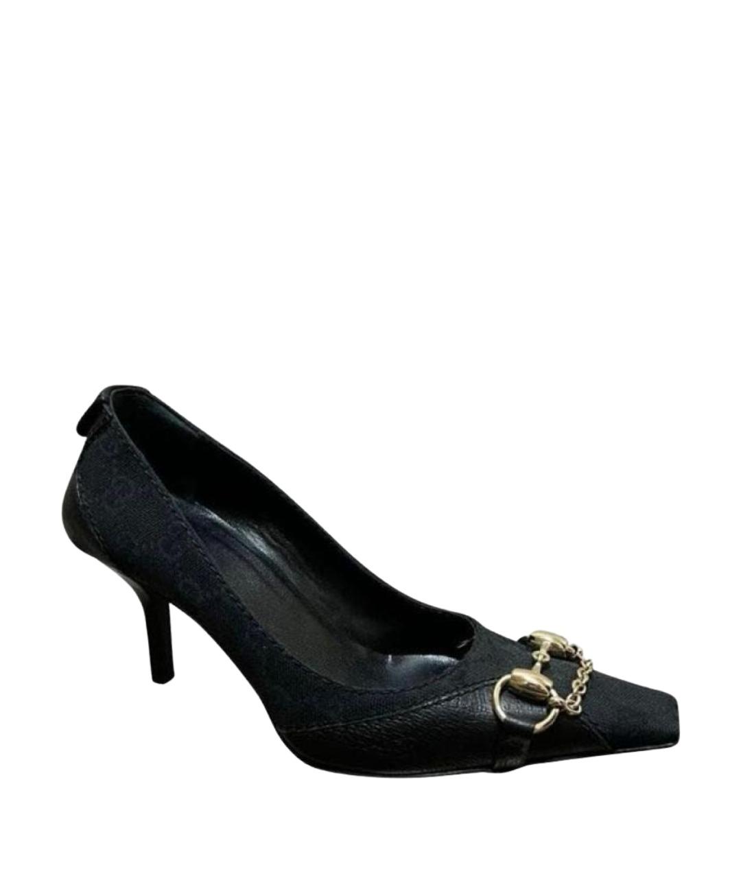 GUCCI Черные кожаные туфли, фото 1