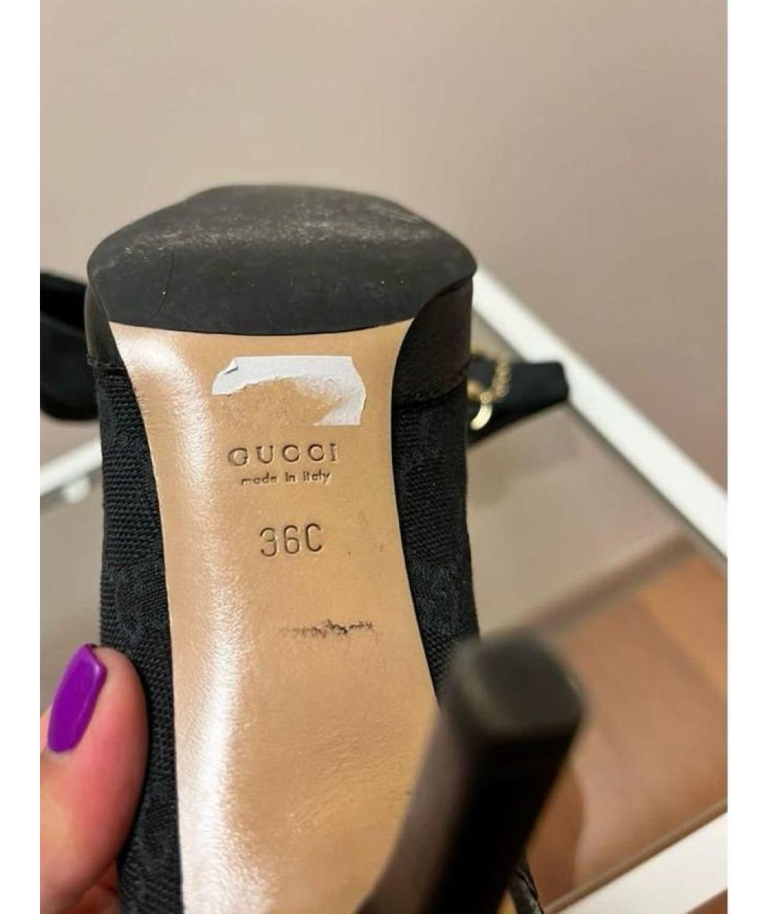 GUCCI Черные кожаные туфли, фото 5