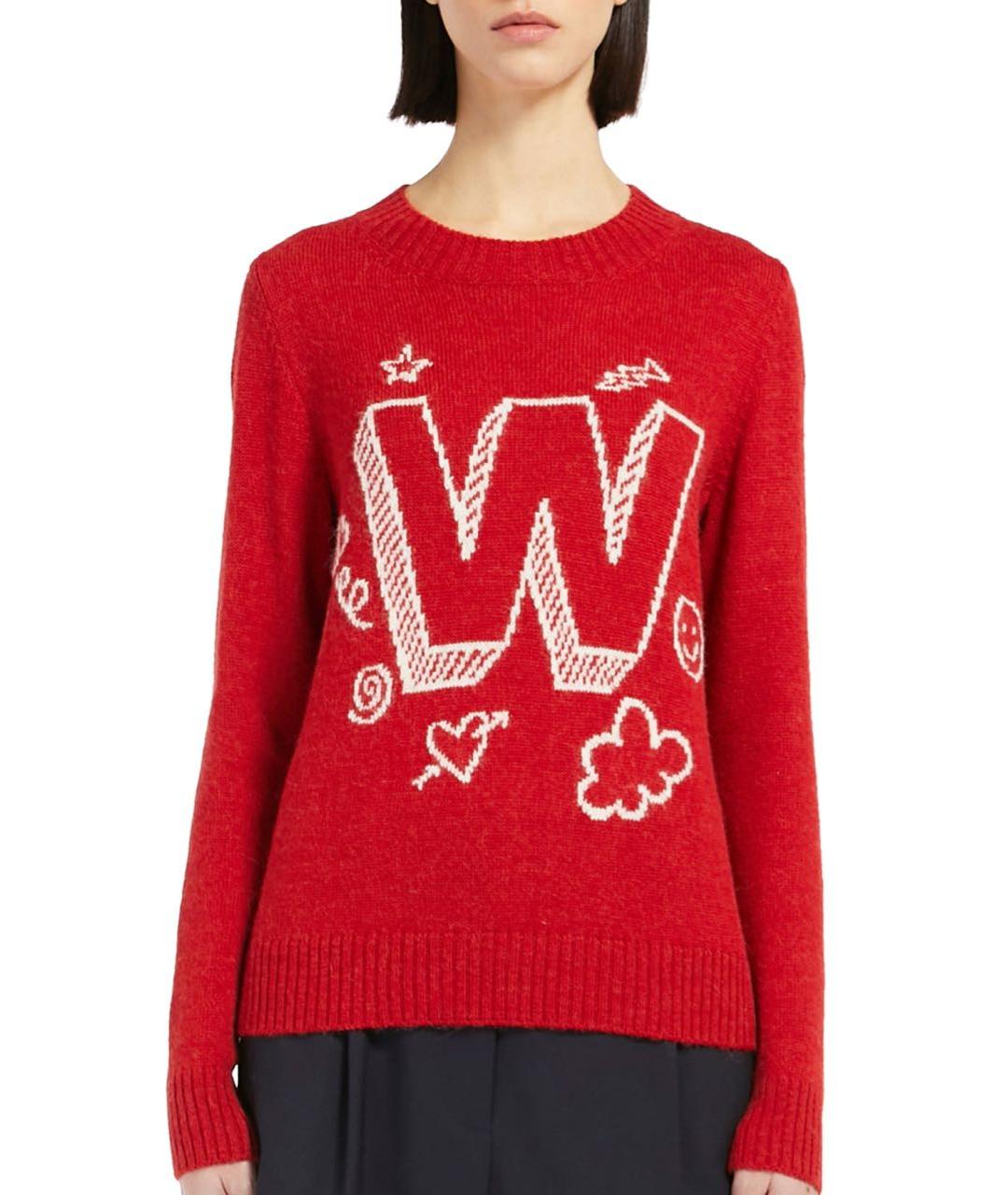 MAX MARA Красный шерстяной джемпер / свитер, фото 4