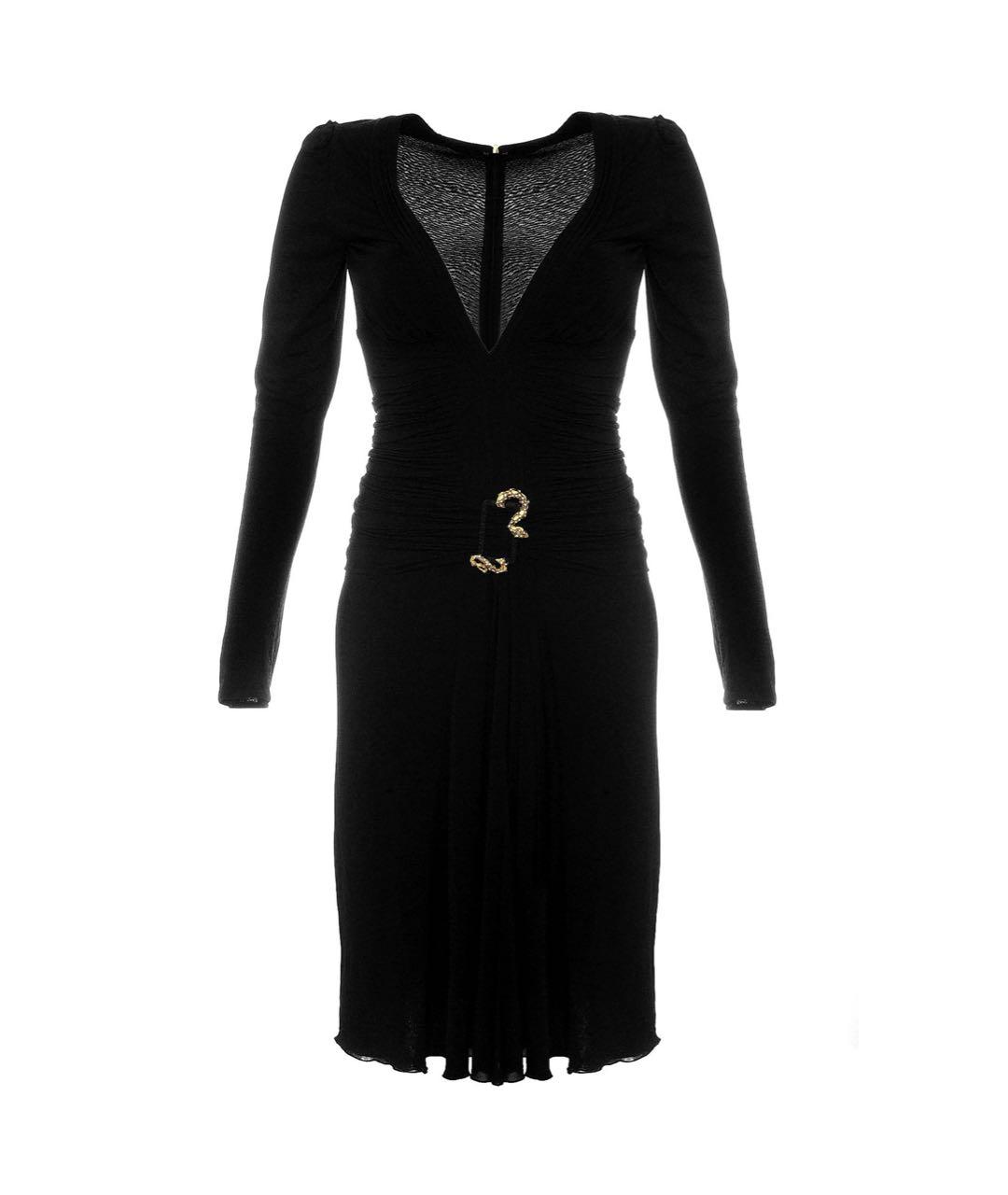ROBERTO CAVALLI Черное вискозное вечернее платье, фото 1