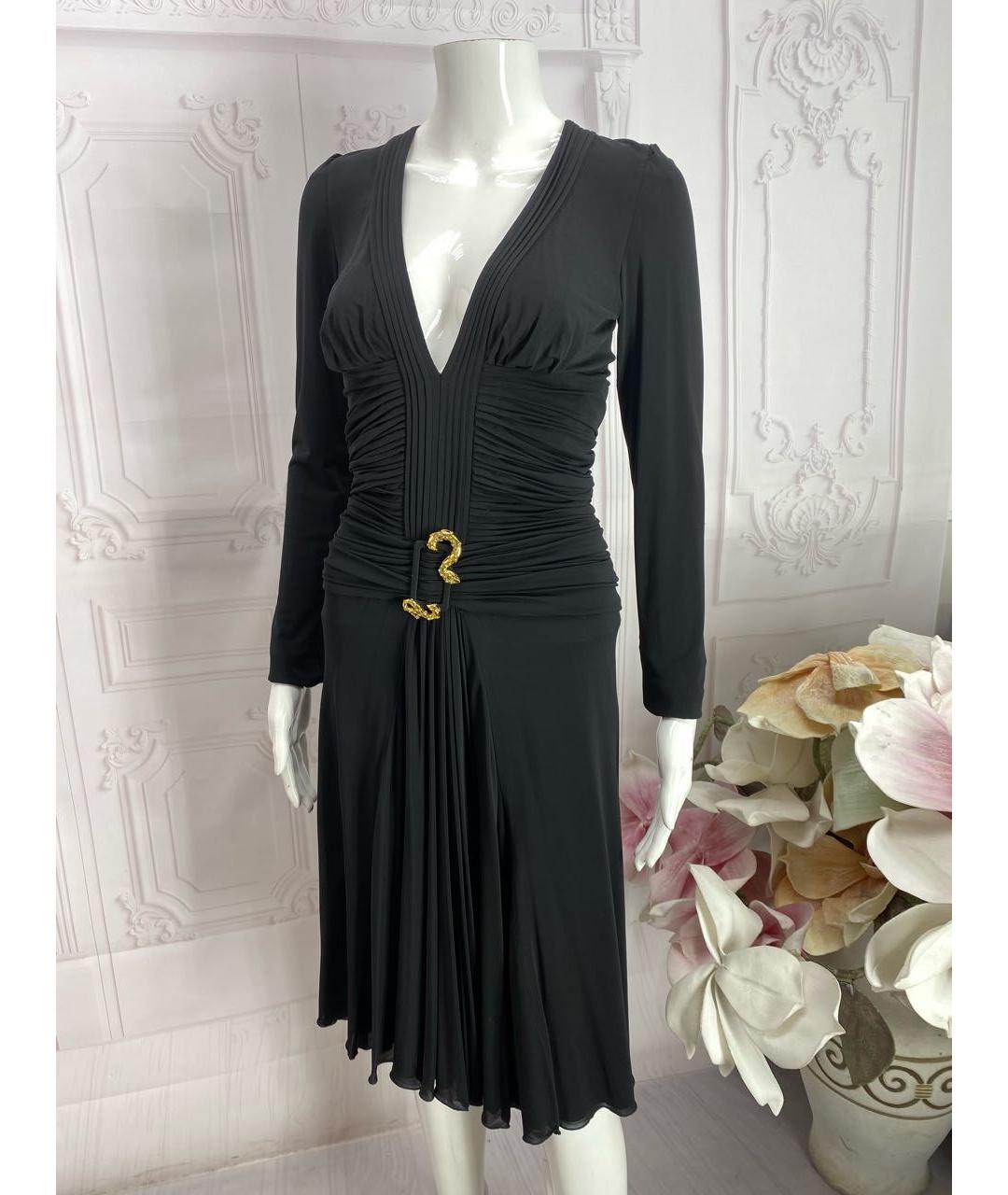 ROBERTO CAVALLI Черное вискозное вечернее платье, фото 5