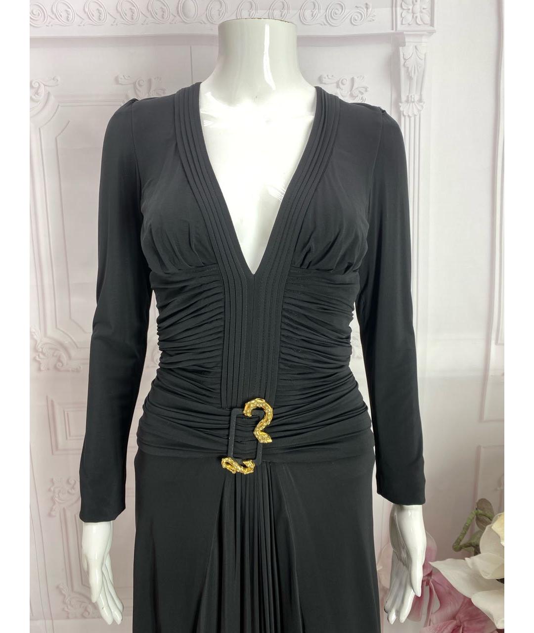 ROBERTO CAVALLI Черное вискозное вечернее платье, фото 7