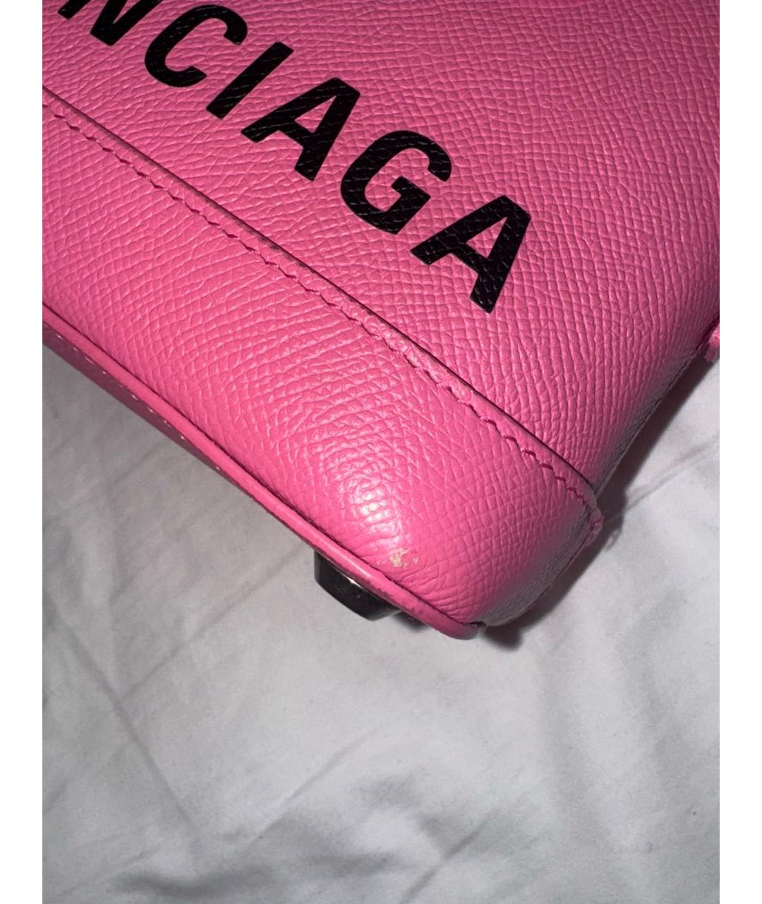 BALENCIAGA Розовая кожаная сумка тоут, фото 5