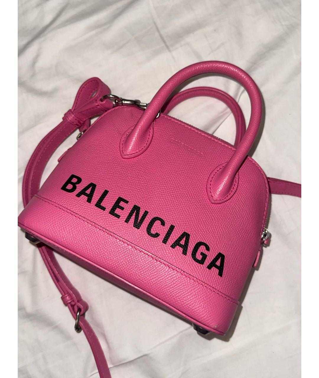 BALENCIAGA Розовая кожаная сумка тоут, фото 6