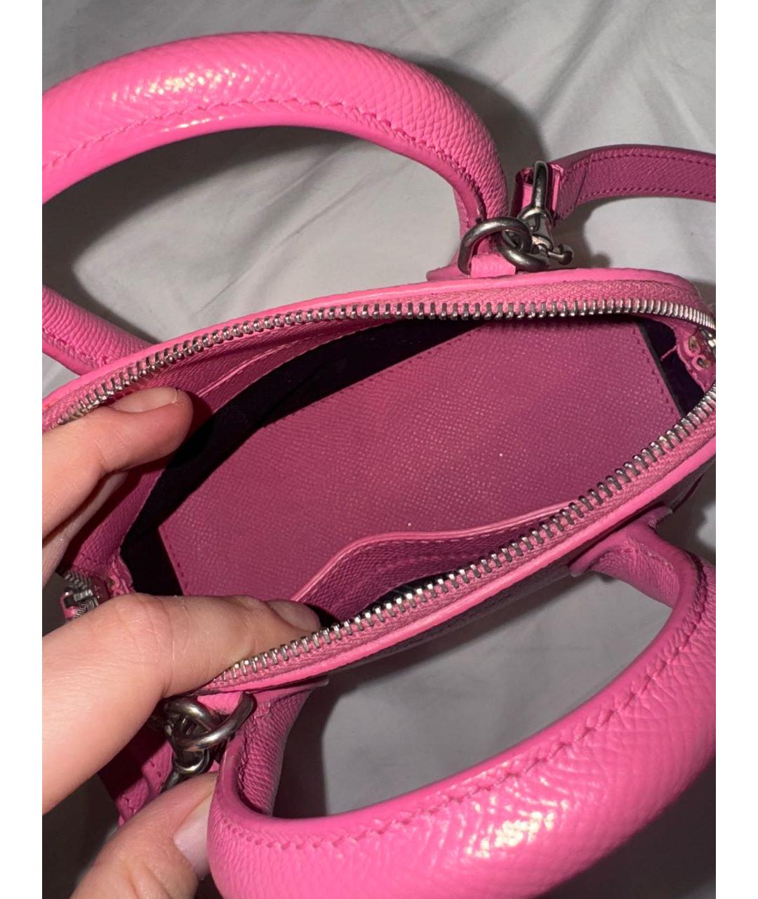 BALENCIAGA Розовая кожаная сумка тоут, фото 4