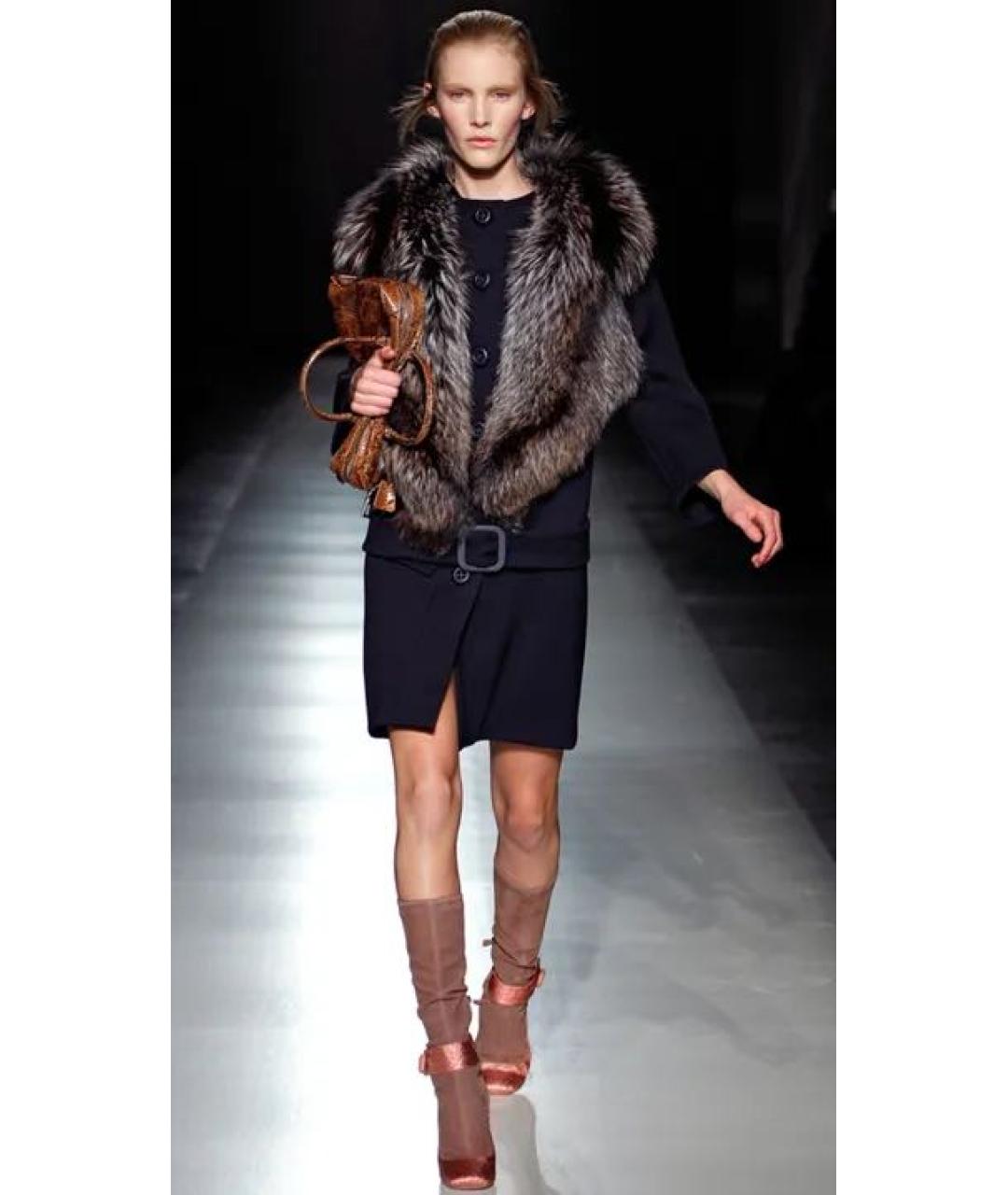 PRADA Черное шерстяное пальто, фото 4