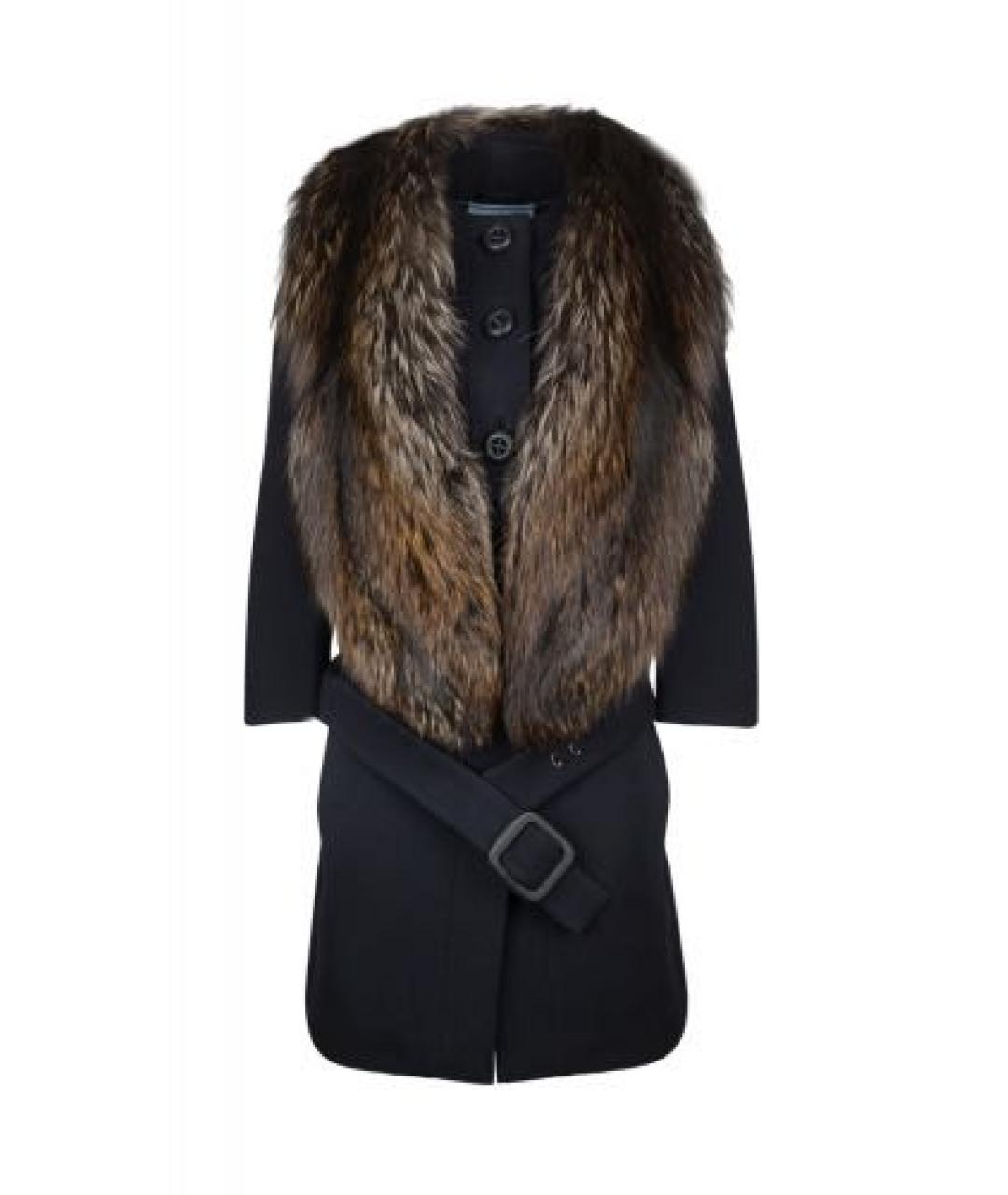 PRADA Черное шерстяное пальто, фото 1