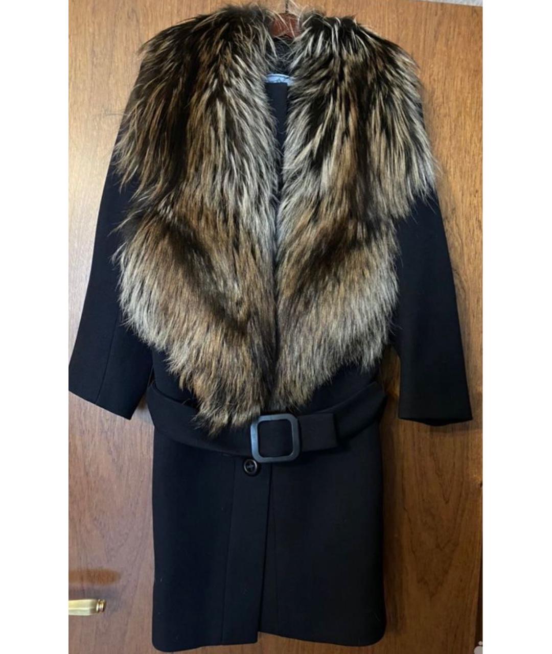 PRADA Черное шерстяное пальто, фото 3