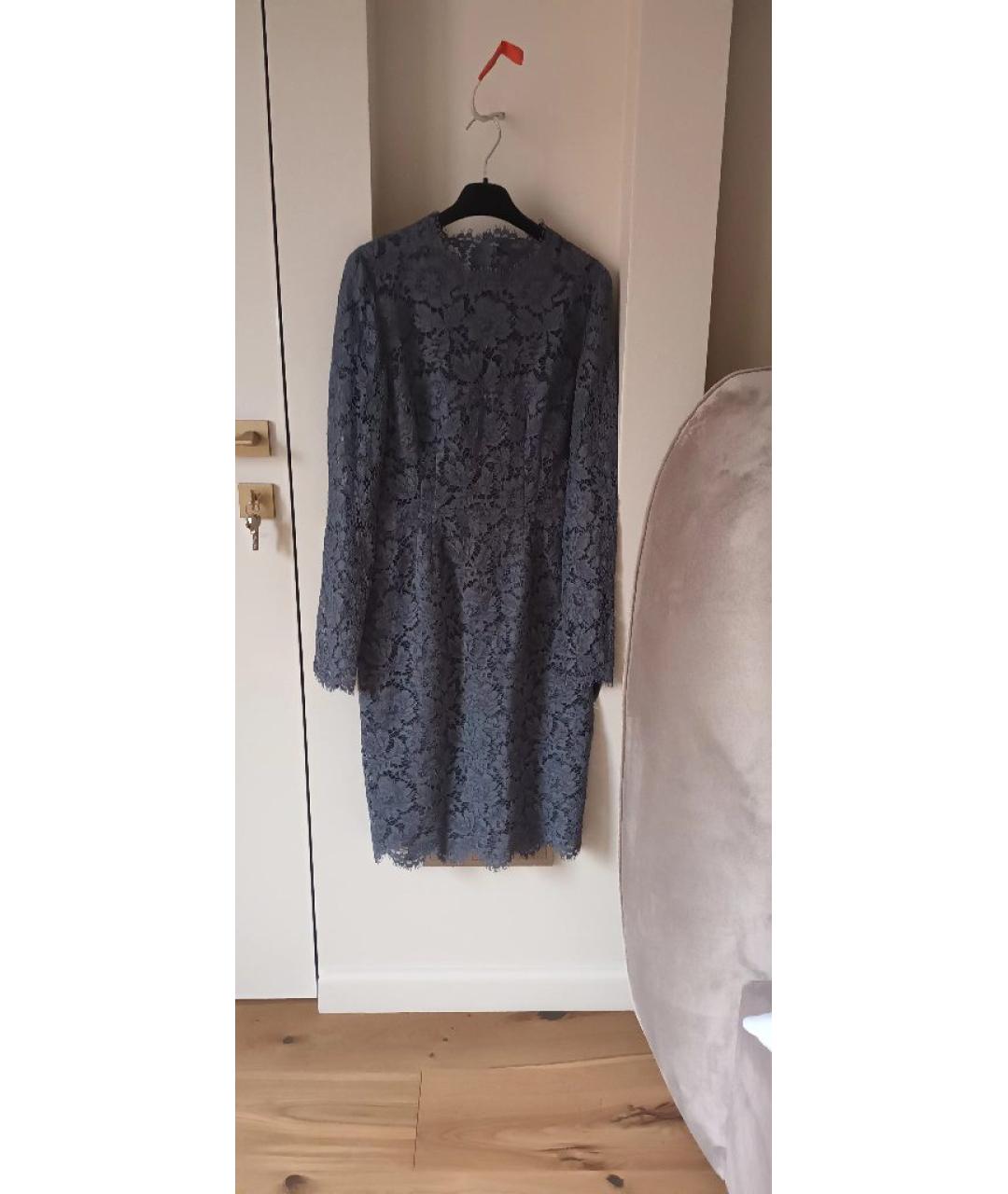 VALENTINO Серое кружевное вечернее платье, фото 5