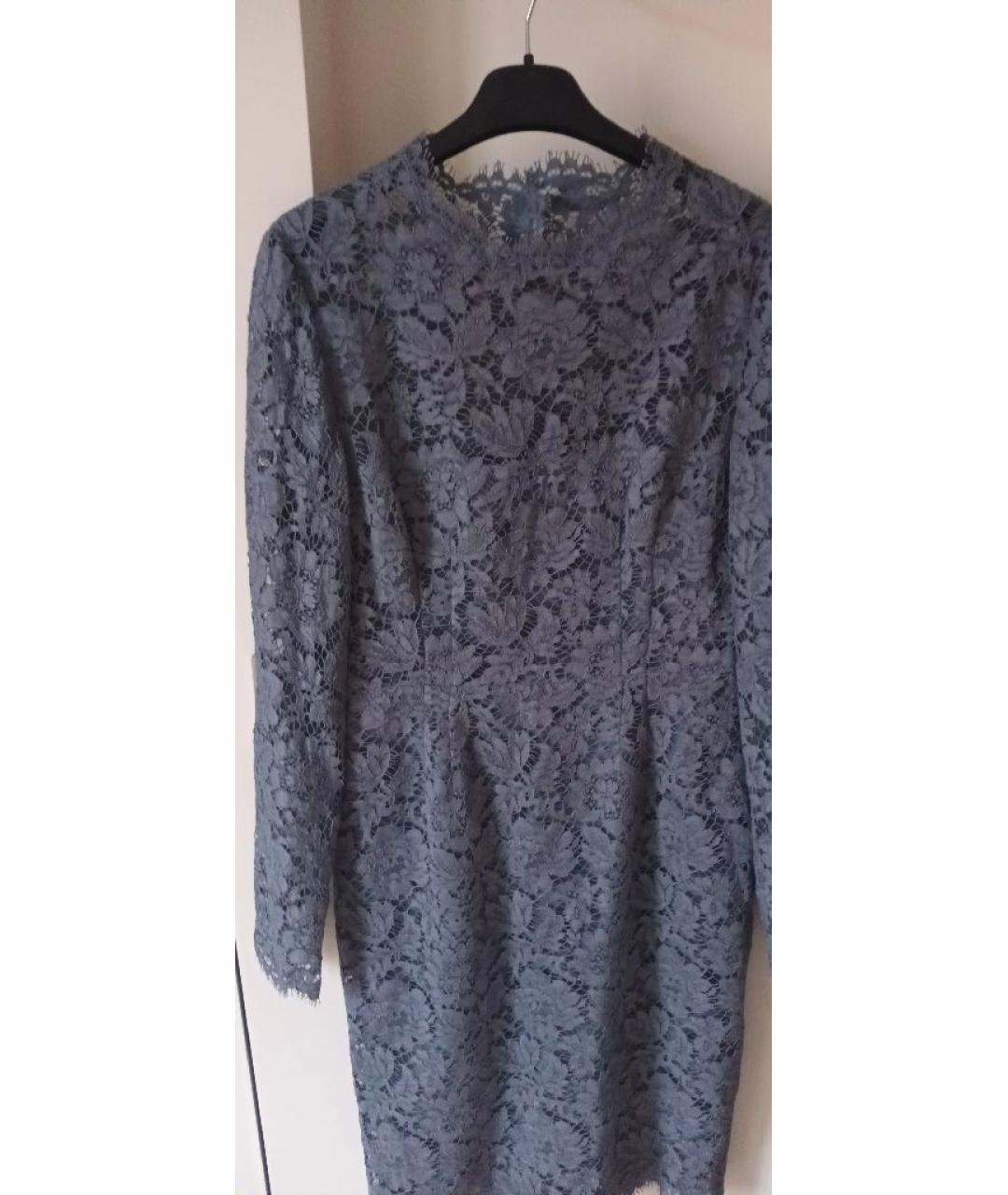 VALENTINO Серое кружевное вечернее платье, фото 3