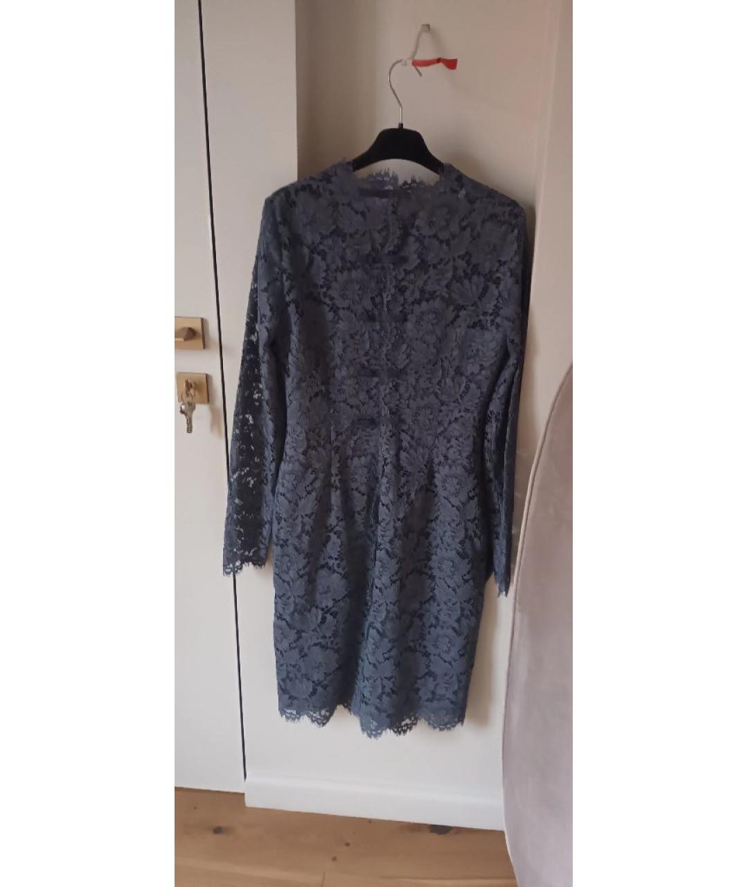 VALENTINO Серое кружевное вечернее платье, фото 4
