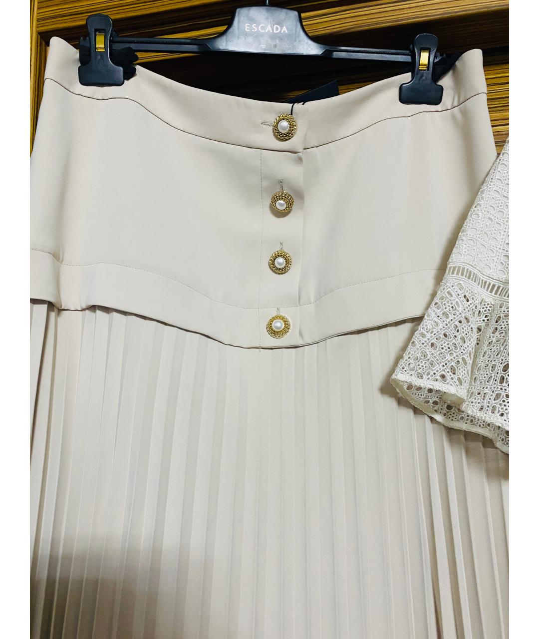 ESCADA Бежевый шелковый костюм с юбками, фото 6