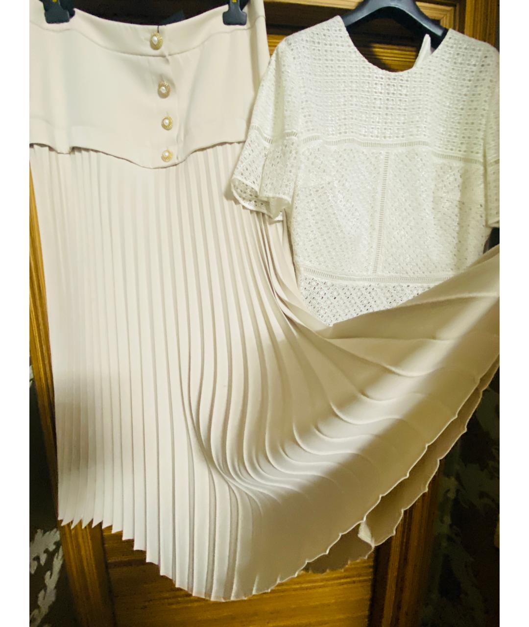 ESCADA Бежевый шелковый костюм с юбками, фото 7