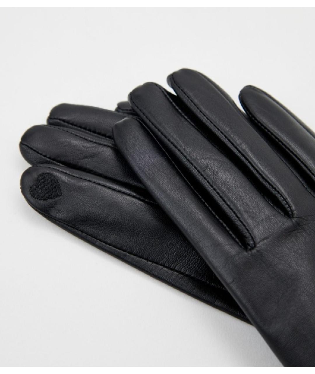 TWIN-SET Черные кожаные перчатки, фото 3