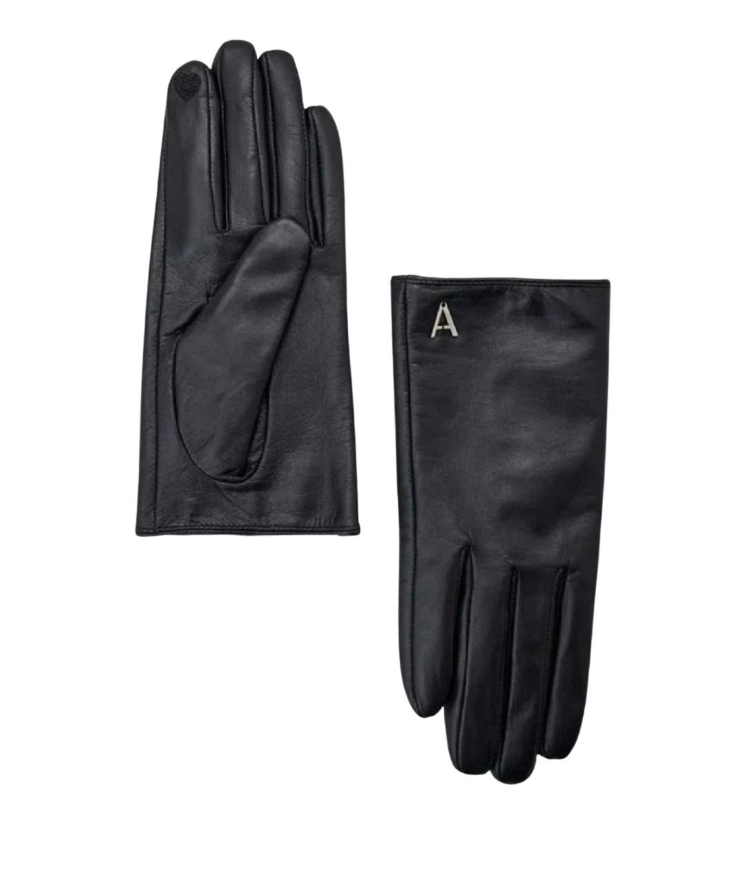 TWIN-SET Черные кожаные перчатки, фото 1