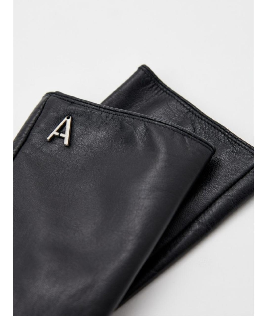 TWIN-SET Черные кожаные перчатки, фото 2