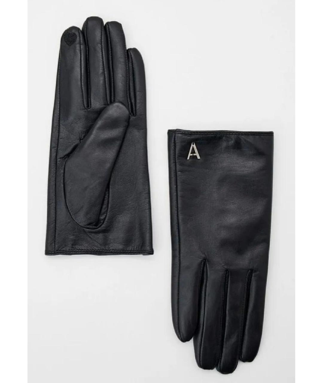 TWIN-SET Черные кожаные перчатки, фото 4