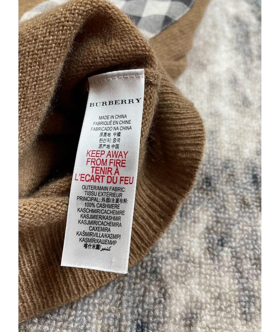 BURBERRY Бежевый кашемировый джемпер / свитер, фото 3