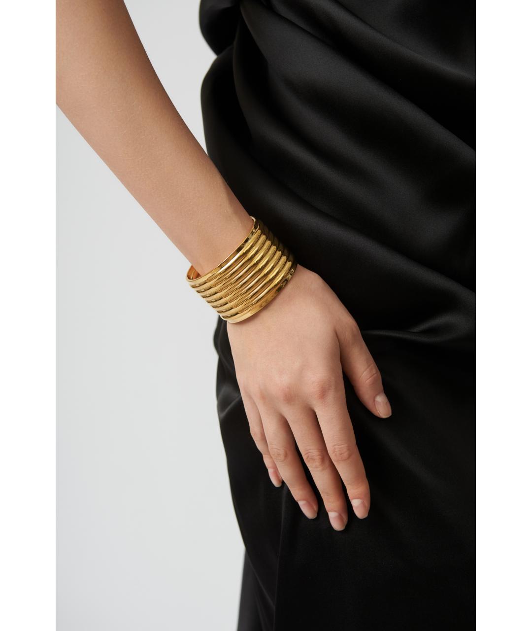 SAINT LAURENT Золотой металлический браслет, фото 2