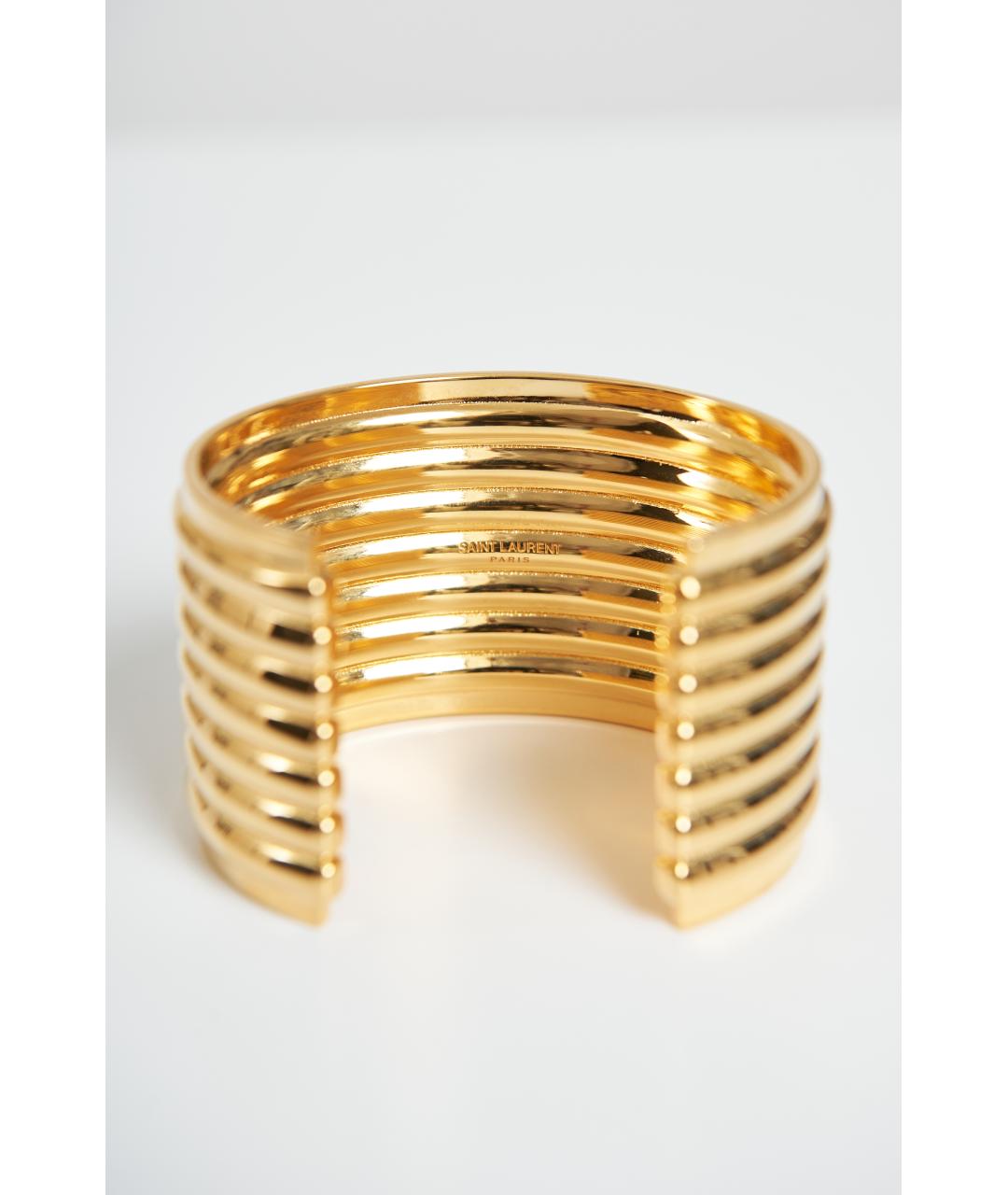 SAINT LAURENT Золотой металлический браслет, фото 3