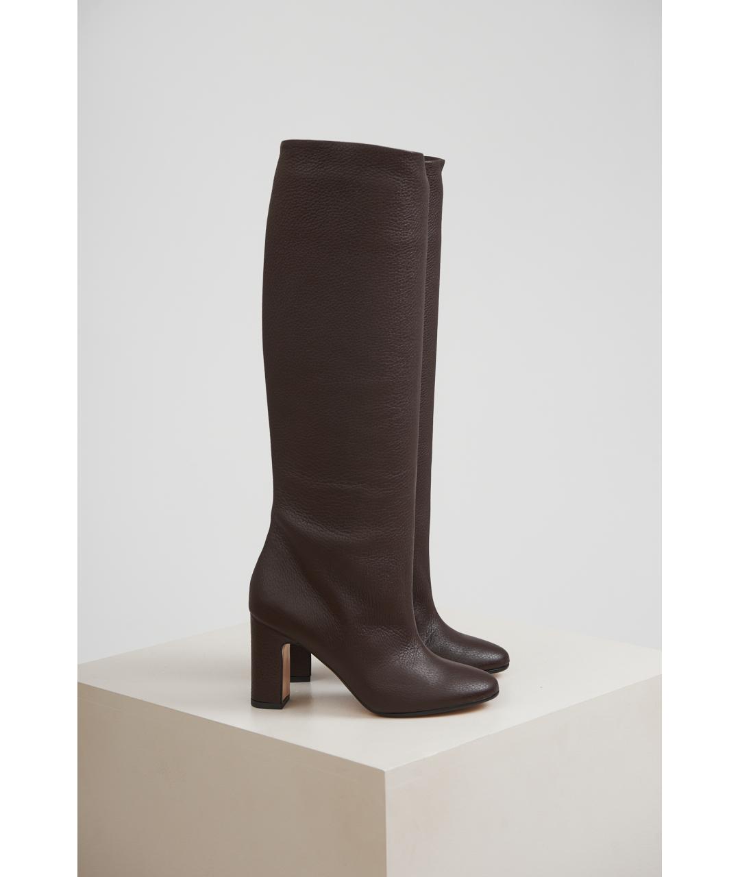KITON Коричневые кожаные сапоги, фото 2