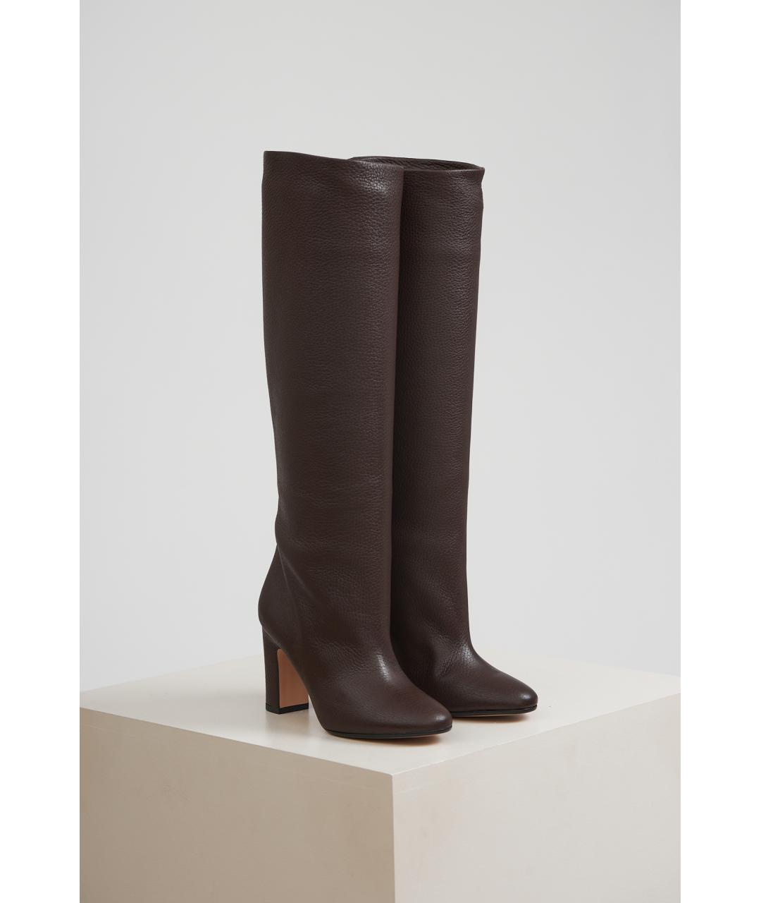 KITON Коричневые кожаные сапоги, фото 5