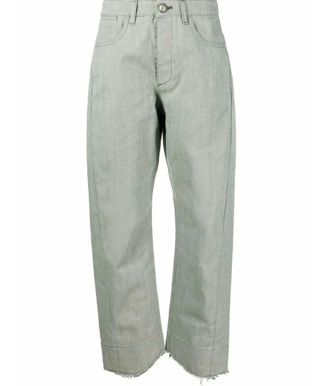 JIL SANDER Хаки хлопковые прямые джинсы, фото 1