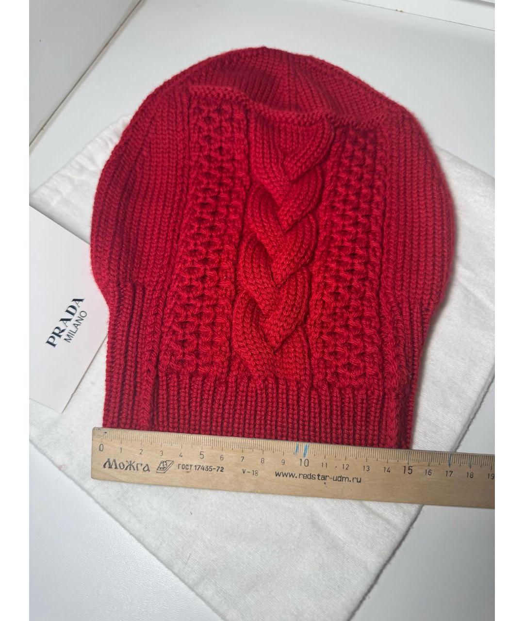 PRADA Красная шерстяная шапка, фото 2