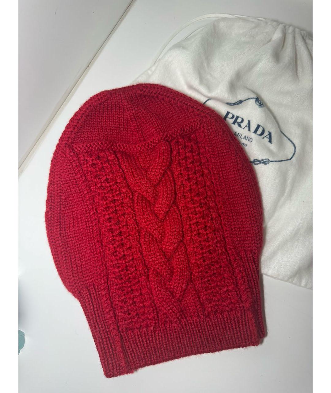 PRADA Красная шерстяная шапка, фото 6