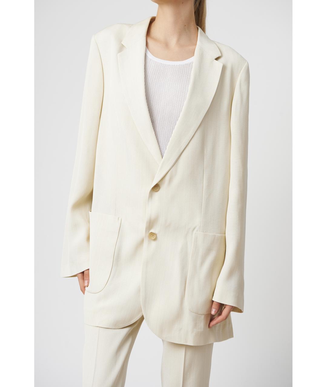 PETAR PETROV Бежевый вискозный жакет/пиджак, фото 4