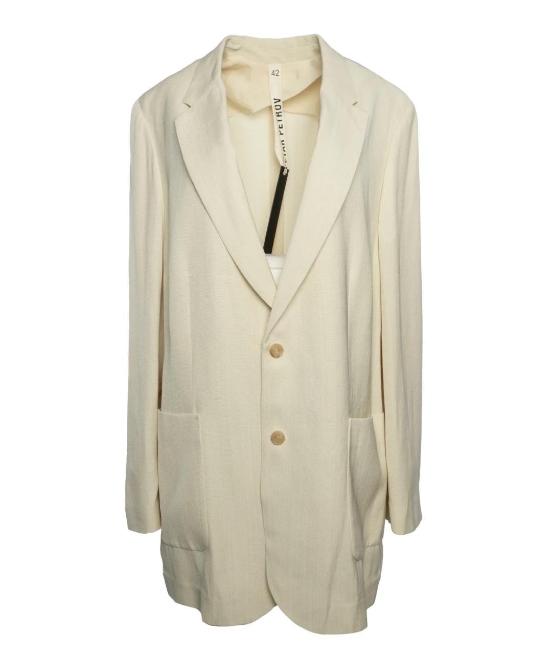 PETAR PETROV Бежевый вискозный жакет/пиджак, фото 1