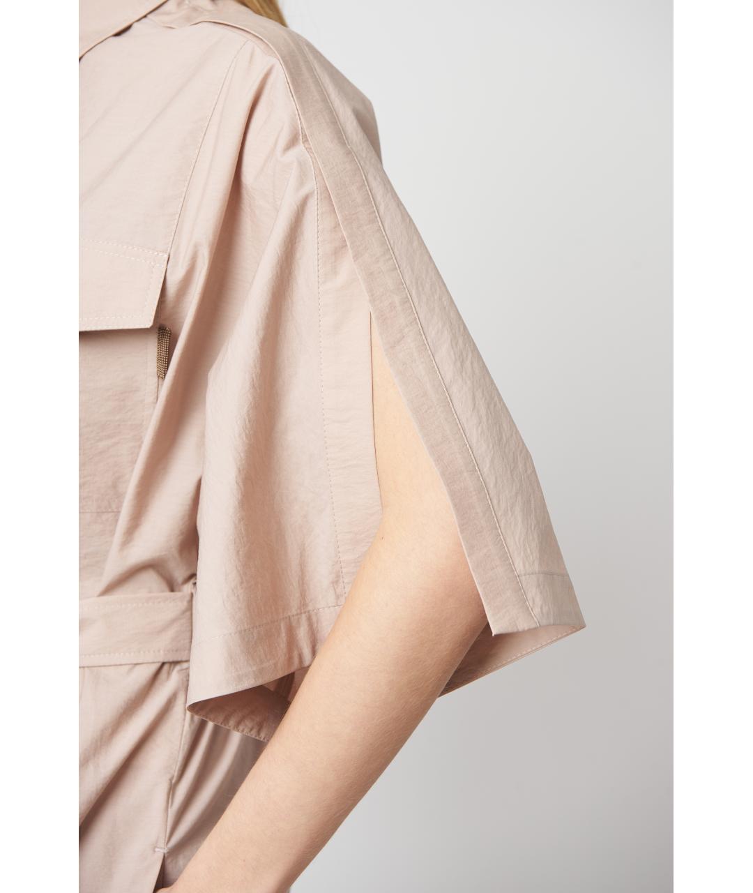 BRUNELLO CUCINELLI Розовое хлопковое повседневное платье, фото 5