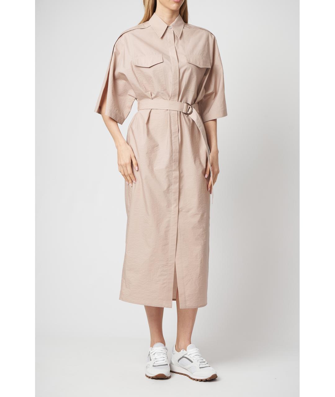 BRUNELLO CUCINELLI Розовое хлопковое повседневное платье, фото 2